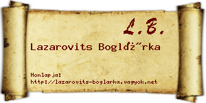Lazarovits Boglárka névjegykártya