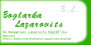 boglarka lazarovits business card